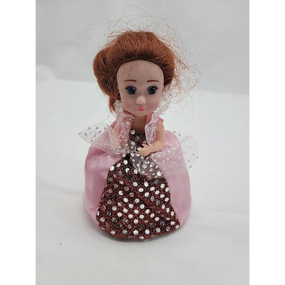Vintage Cupcake Red Hair Doll Emco  Haschel Toys Pink Dress 6" - Picture 1 of 16